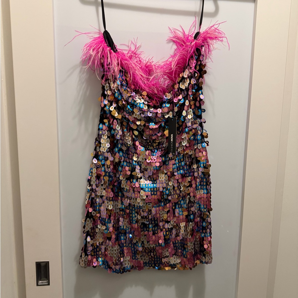 Fashion Nova Multicolor Sequin Dress